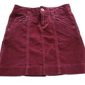 Athleta Roseville Cotton Spandex Velveteen Pencil Skirt Cherrywood Size 2 EUC